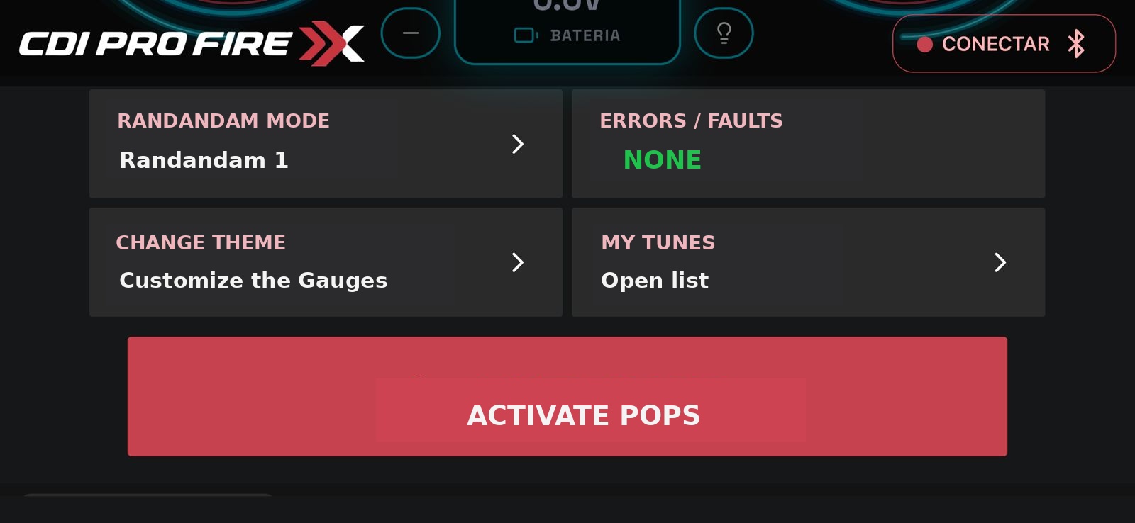 Pops activation and menus