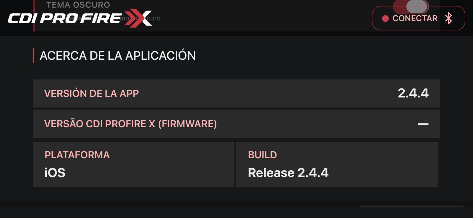 Información de la aplicación
