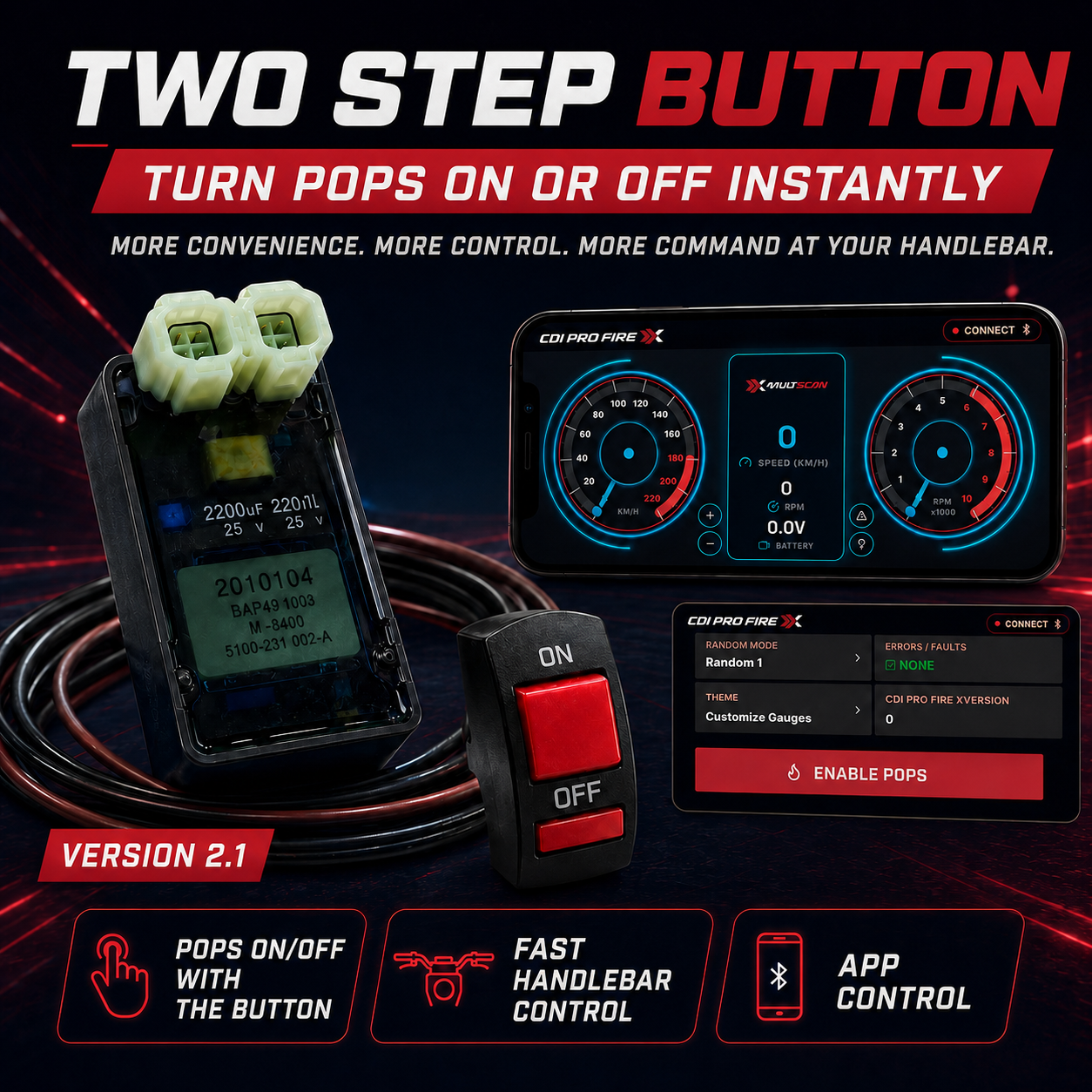 Anúncio CDI PROFIRE X 2.1 com botão Two Step